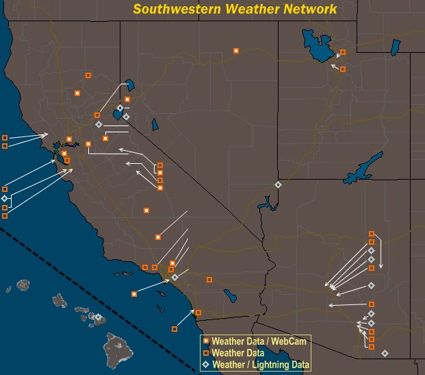 Mesomap of Southwestern Weather Network Stations