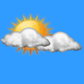 Mostly clear  -  light rain