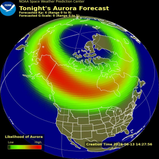 Auroral Viewline Forecast - Tonight